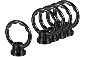 MECCANIXITY Eye Nut 5kg Max Load M10 Thread Ring Shape Female Loop for Hanging Lamp Chandelier, Black Pack of 5
