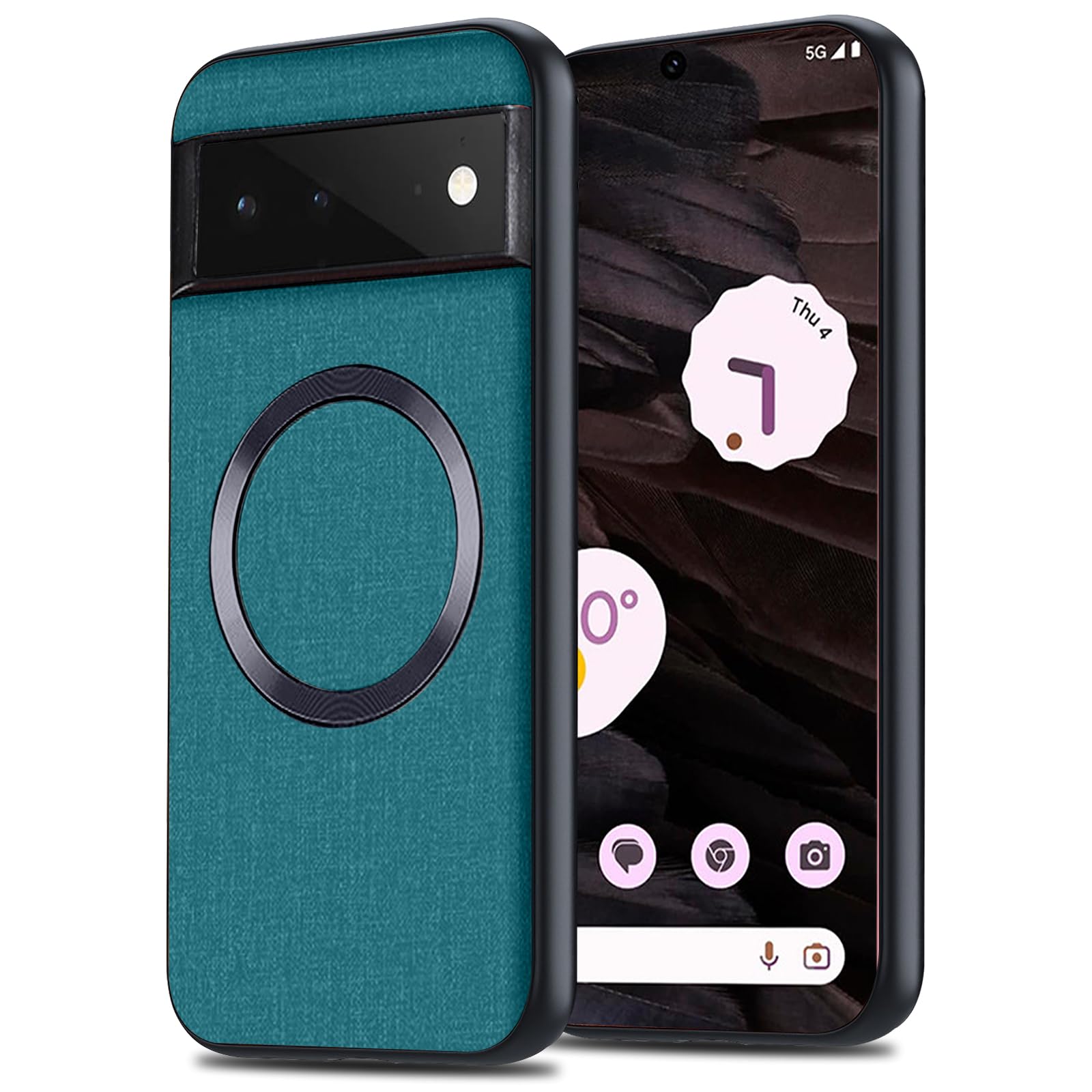 Yhsvie Magnetic Mobile Phone Case for Google Pixel 6 Cover Compatible with MagSafe,Thin Anti-Fingerprint Protective Case,Shockproof Cover for Pixel 6 5G with TPU Bumper for Car Holder-Blue