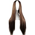 Flonding 75cm 29.5 inches Light Brown Wig Women's Long Straight Middle Part Synthetic Hair Wigs No bangs Cosplay Anime Halloween Costume Party Hair Wig for Women with Wig Cap