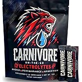 Premium Hydration Powder for Carnivore Diet - Balanced Electrolyte Support, Zero Sugar, Zero Carb, Keto Friendly - Supplement for Optimal Energy & Recovery - 20 Stick Packets Per Pouch (Unflavored)