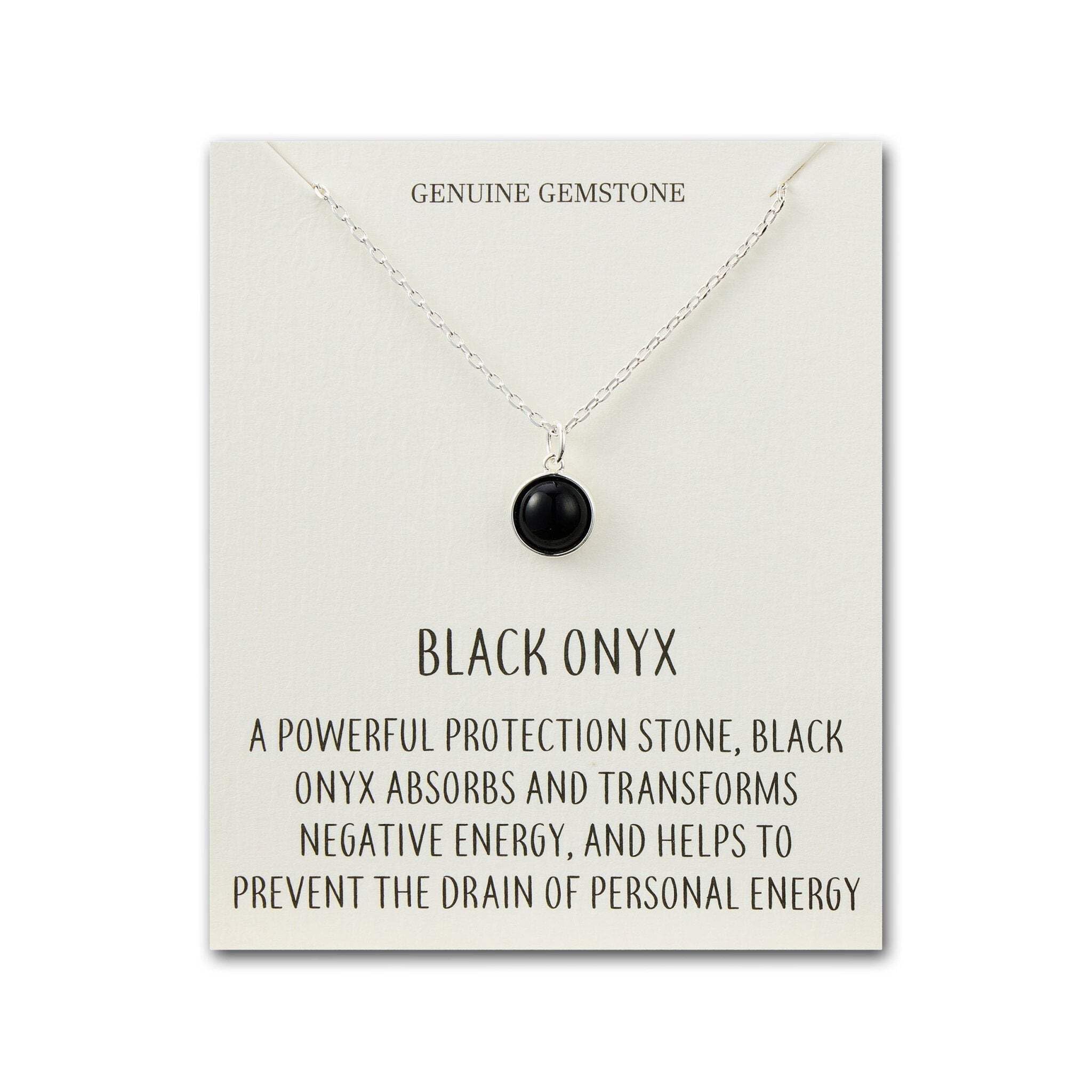 Philip Jones Black Onyx Necklace with Quote Card