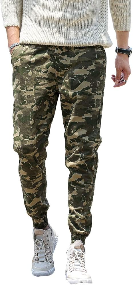 Amazon Yunclos メンズ ロングパンツ チノパン 迷彩柄 スキニーパンツ スリム カジュアル ズボン 花柄 ワークパンツ 裾ゴム スポーツ 作業ズボン ロングパンツ 通販