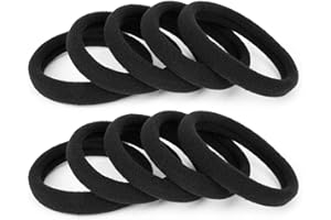 100PCS Large Cotton Ponytail Holders, Seamless Hair Ties, Elastics Hair Bands No Damage for Thick, Heavy and Curly Hair, 2 Inch Diameter by BAOLI