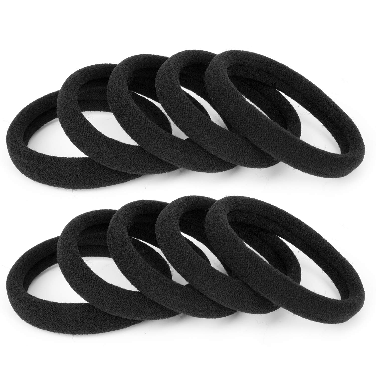 100PCS Large Black Hair Ties Band 