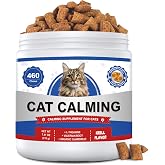 Calming Chews for Cats 460ct, Cat Calming Treats - Cat Anxiety Relief, Helps Reduce Stress &amp; Promotes Relaxation for Travel, Boarding, Vet Visits, Separation Anxiety, Prevent Bites - Krill Flavor