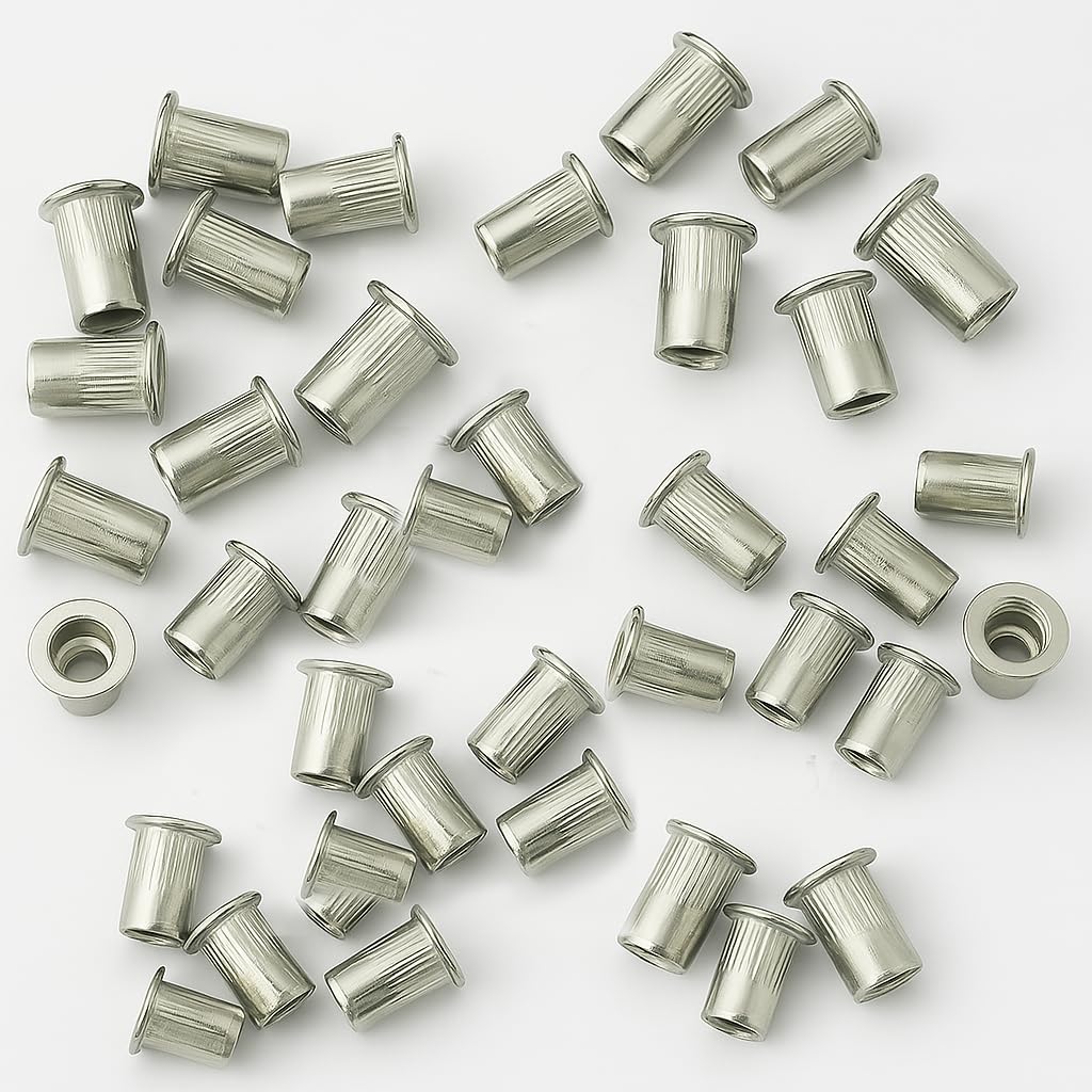 VEDA 100pcs Rivet Nut Set – 25x M4 M5 M6 M8 Threaded Aluminum Inserts – Blind Fasteners for Automotive, Furniture & DIY Projects
