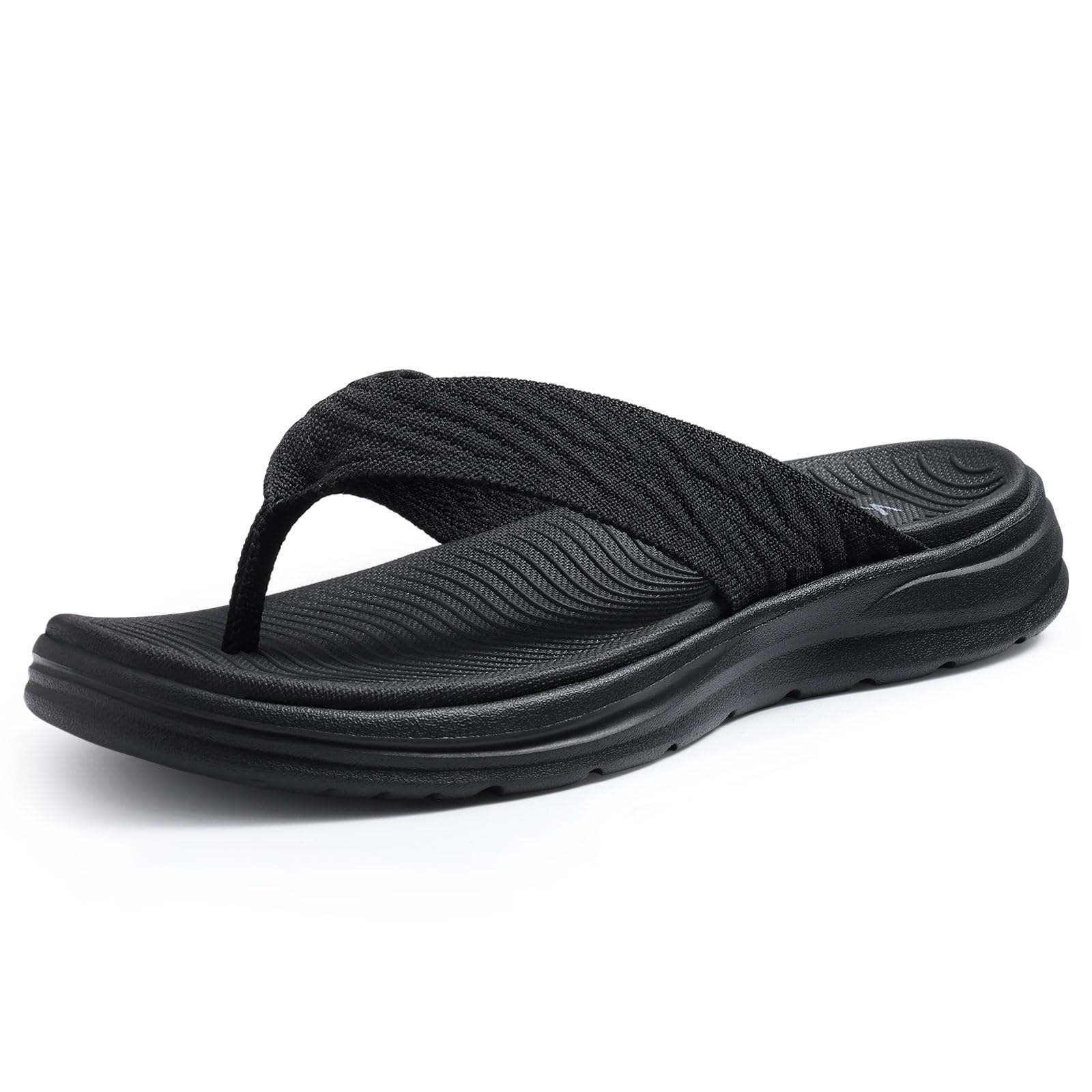 Photo 1 of KIDMI Women's Sport Flip Flops Comfortable Walking Thong Sandals for Summer, Black Size 40