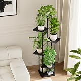 Bamworld 6 Tier Plant Stand Indoor Tall Metal Plant Shelf Black view 4