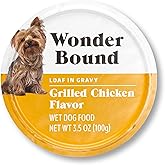 Amazon Brand - Wonder Bound Small Breed Wet Dog Food, Grilled Chicken Flavor, Loaf in Gravy, 3.5 Ounce (Pack of 12)