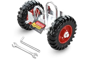 USCaster Rolling Gate 8inch Rubber Wheel Carrier for Driveway Chain Link Fence Metal Tube Gates Sliding Gates 600lb Capacity(1pack，Red)