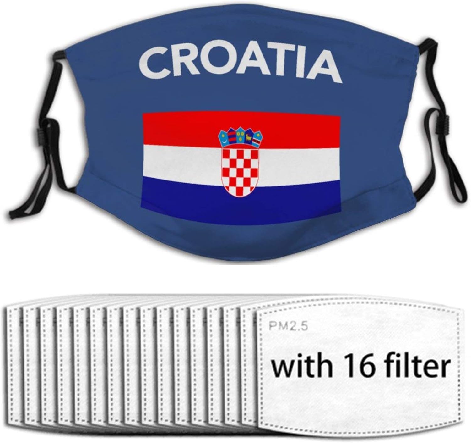 Croatia Croatian Flag Hrvatska Face Mask with 16