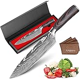 Chef Knife, 8 inch Professional Chef's Knives, Ultra Sharp Japanese Kitchen Knife, Forged High Carbon Stainless Steel Cooking knives with Ergonomic Handle and Gift Box