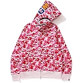 zaatoouu Youth Fashion Camo Hoodie Cotton Zipper Hooded for Men Women