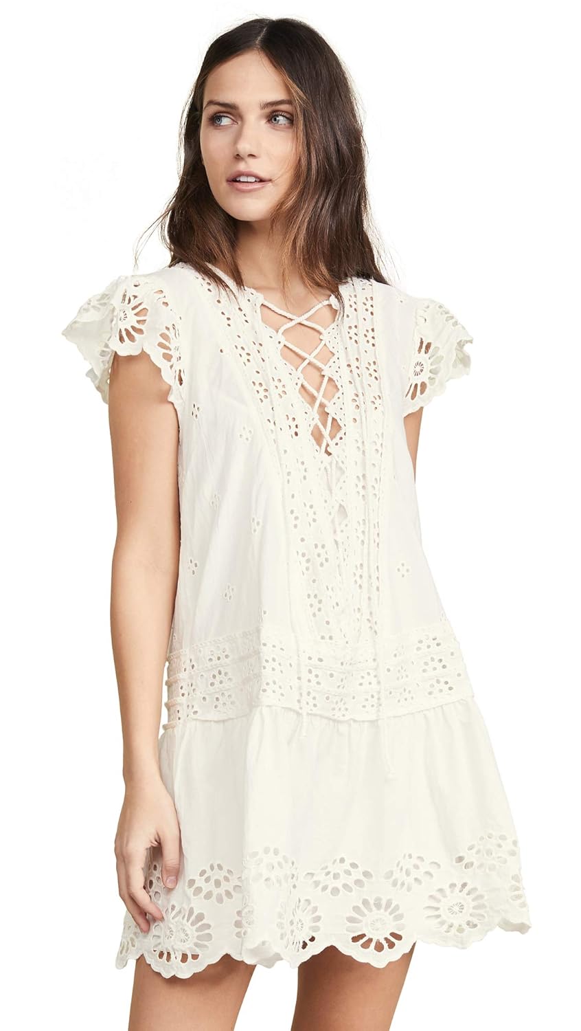 Free People Women's Esperanza Eyelet Mini Dress at Amazon Womenâs Clothing store
