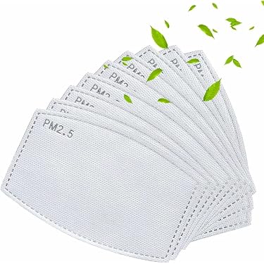 10-Pack PM2.5 Activated Carbon Filters – 5-Layer Face Mask Inserts – Ships Fast From US