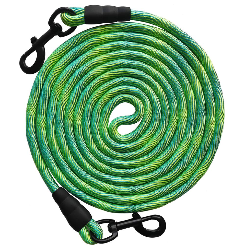 BTINESFUL 8ft 12ft 20ft 30ft 50ft 75ft Dog Tie Out Long Tether Rope Dog Lead, Outdoor Yard Leash, Large Medium Dogs Training, Playing, Camping, Backyard (Green, 50 Foot) — image 1