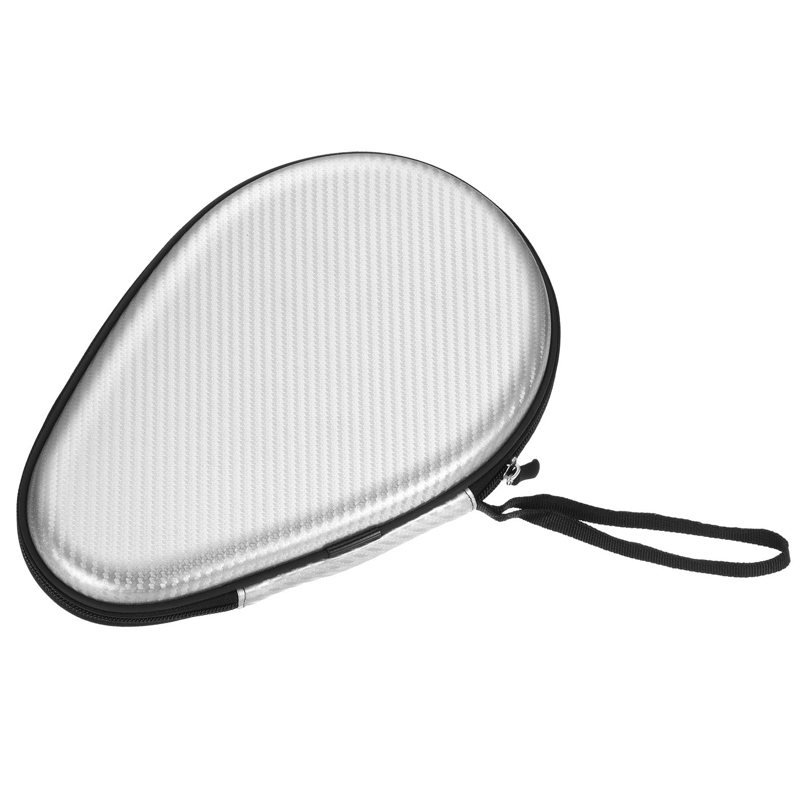 PATIKIL Table Tennis Racket Case, Ping Pong Paddle Case Hard Cover Container Bag Gourd Shape for Sports Accessories, Texture Silver