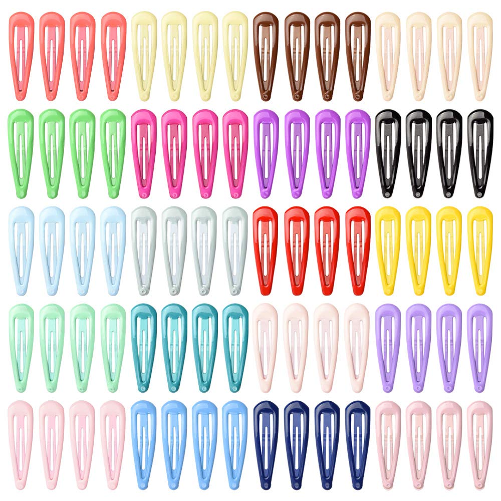 Colourful Candy Curl Hair Clips - 80 Pack, 2 Inch Metal Snap Hair Clips for Girls, Baby & Kids - Fun Hair Accessories for Fine Hair