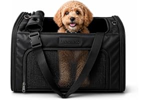 JACKO & CO - Premium Dog & Cat Carrier up to 10lbs, TSA Airline Approved with Luggage Loop, Soft-Sided Travel Carrier Bag for