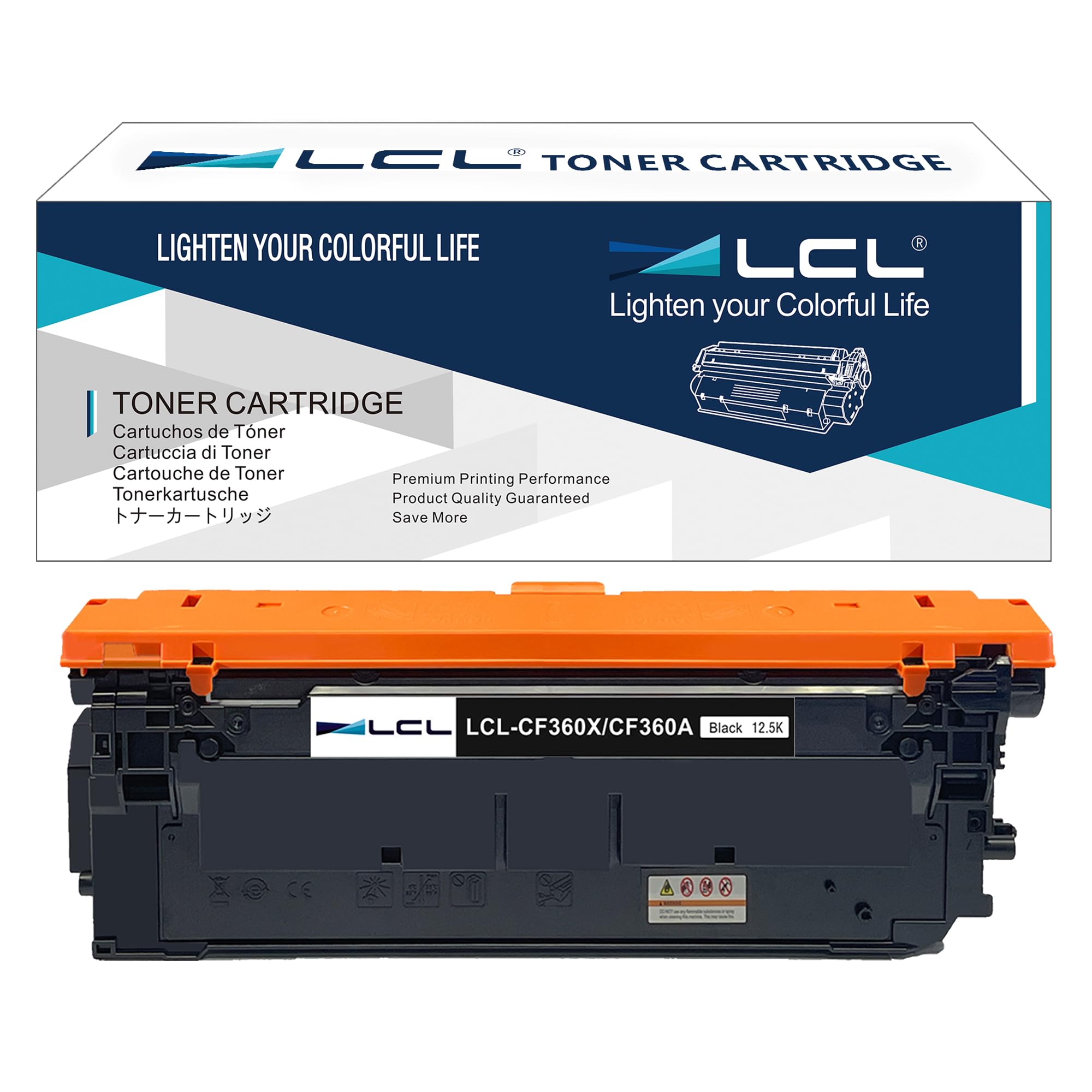 LCL Remanufactured Toner Cartridge 508X 508A CF360A CF360X 12500pages (1 Black) Replacement for HP M553 Printer M577 Printer Color LaserJet Enterprise M552dn M553dn M553n M553x M577c