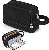 Alyvisun Large Capacity Pencil Case 3 Compartments with Handle Canvas view 1