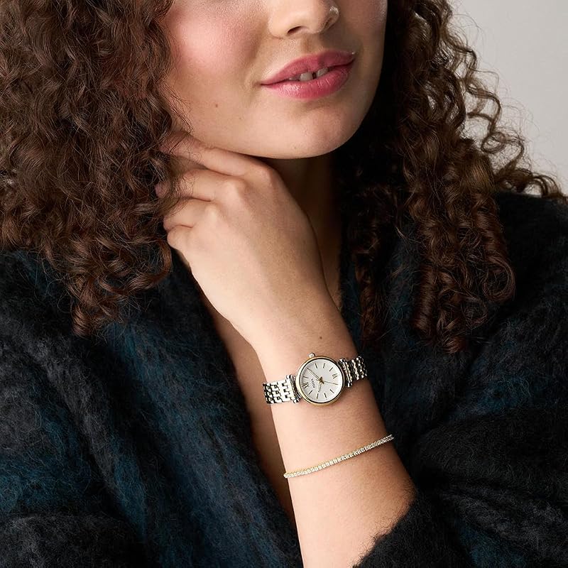 Relógio analógico de quartzo feminino com bracelete em aço inoxidável ES5450SET