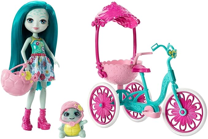 Mattel Enchantimals FCC65 Puppe Taylee Turtle und Fahrrad