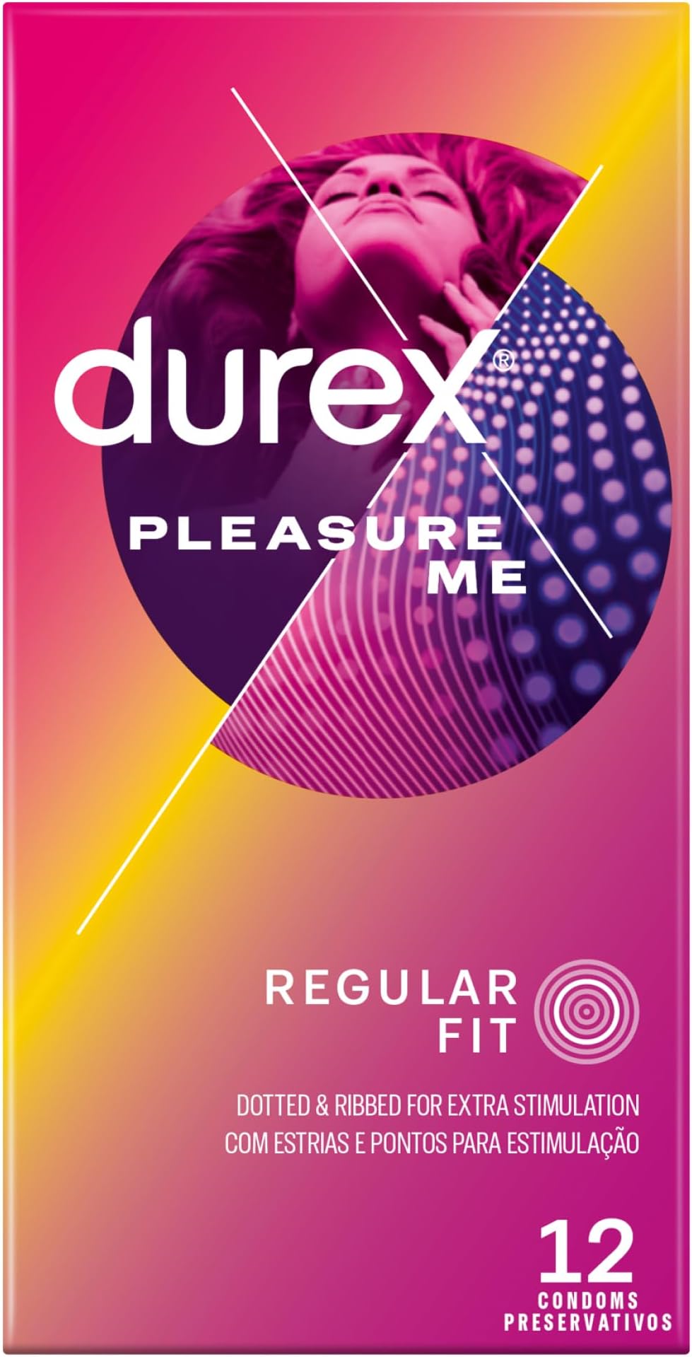 Durex Pleasure Me Condoms Ribbed & Dotted Regular 12s