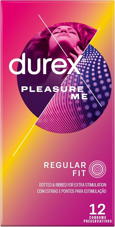 Durex Pleasure Me Condoms Ribbed & Dotted Regular 12s