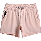 maamgic Mens Workout Shorts 5" Short Shorts Soft Stretch Running Gym Athletic Shorts with Zip Pockets