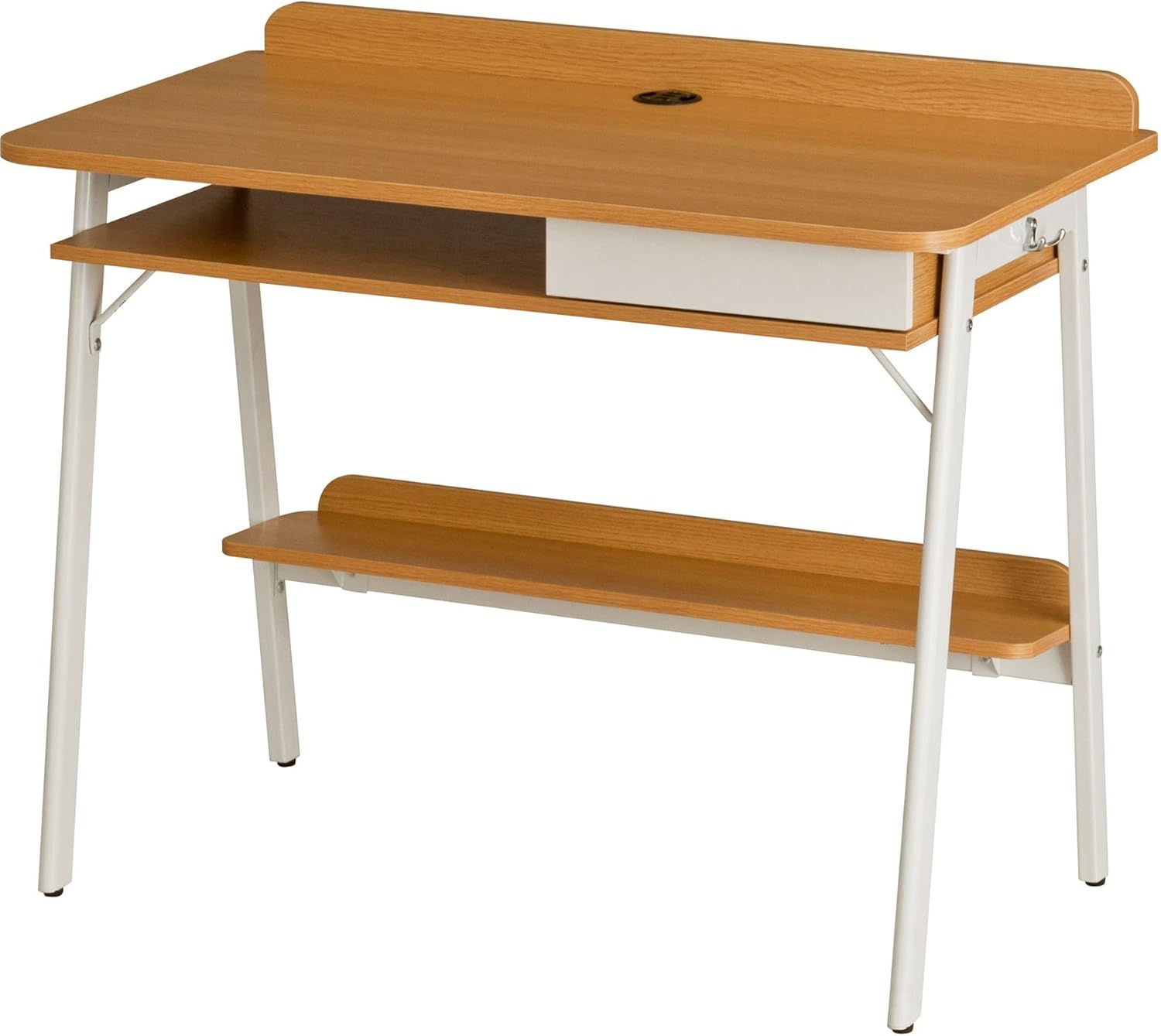 Compact Home Office Schreibtisch mit Schublade, Ablage und USB Netzteil