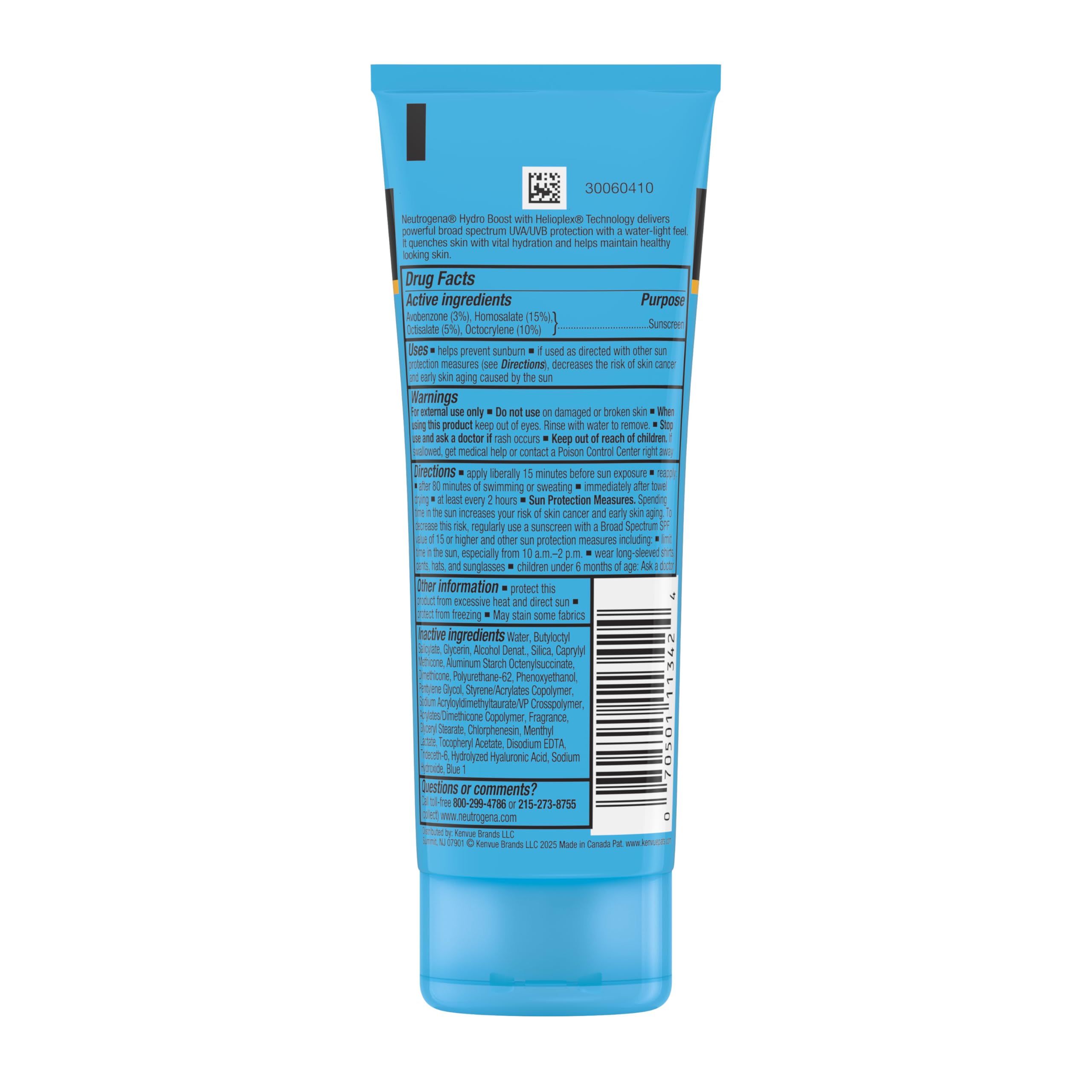 Neutrogena Hydro Boost Moisturizing Water Gel Sunscreen Lotion with Broad Spectrum SPF 50, Water-Resistant & Non-Greasy Hydrating Sunscreen Lotion, Oil-Free, 3 fl. oz, 3 Pack