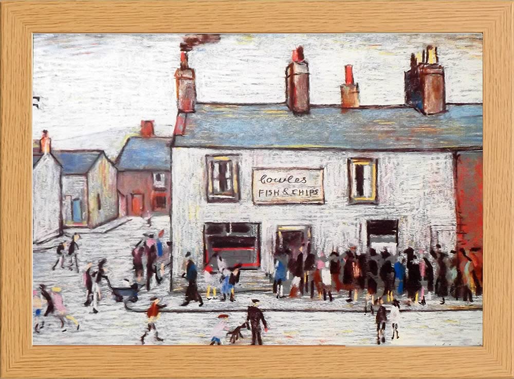 stortvalley Lowry Matchstick Men Print in Glass Fronted 10" x 13.5" Frame (CHIP SHOP COWLES)