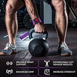 WFX Weight Lifting Straps Wrist Support Padded Neoprene Purple view 6