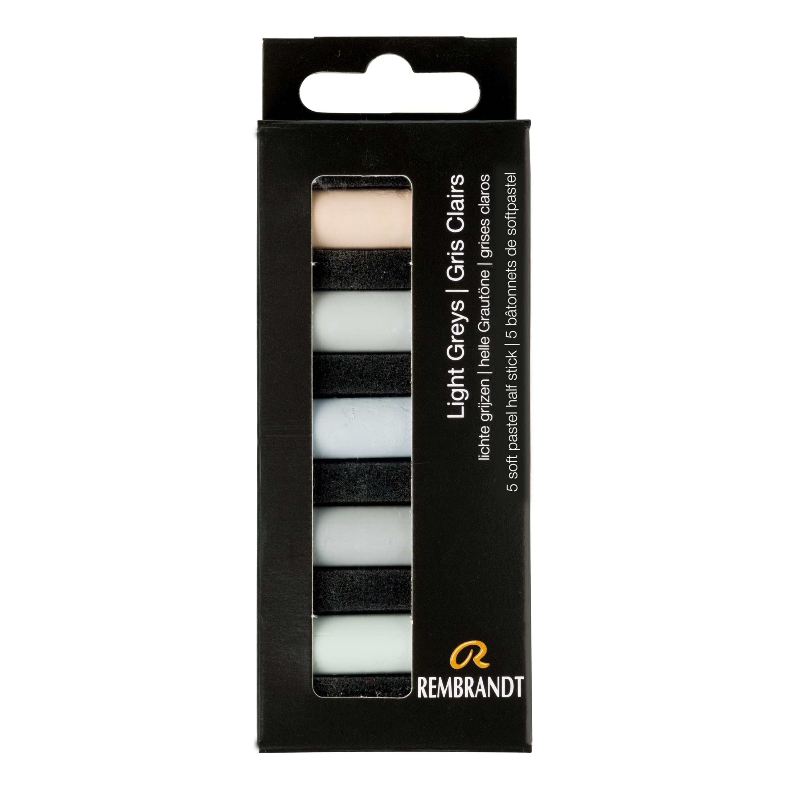 Rembrandt Professional Soft Pastel Set Light Greys | 5 Half Pastels