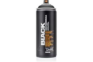 Montana Cans Montana Black 400ml Color, Spray Paint, 400_ml, 13.52 Fl Oz (Pack of 1)