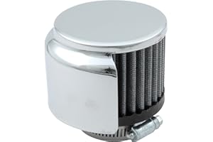 Allstar Performance Breather, Clamp-On, Round, 1-1/2 in OD Tube, Half Shielded, Reusable, Steel, Chrome, Each