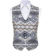 Biyejit Men's Formal Suit Vest Fit for Business Casual Wedding Dress Button Down V-Neck Waistcoat Tuxedo Vest S-4XL