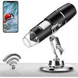 Wireless Digital Microscope 1X-1000X 1080P Handheld Portable Mini WiFi USB Microscope Camera with 8 LED Lights for…