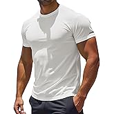 RGJU Workout Shirts Men Moisture Wicking T-Shirt Quick Dry Running Short Sleeve Gym Performance Active Tee Athletic Fit