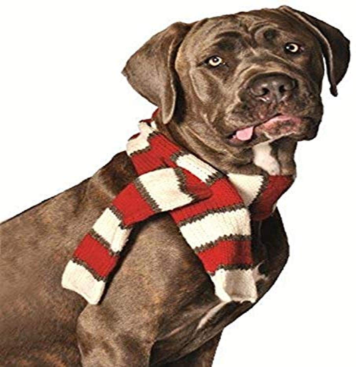 Chilly Dog WhiteRed Dog Neckerchief Pet Scarf, Medium