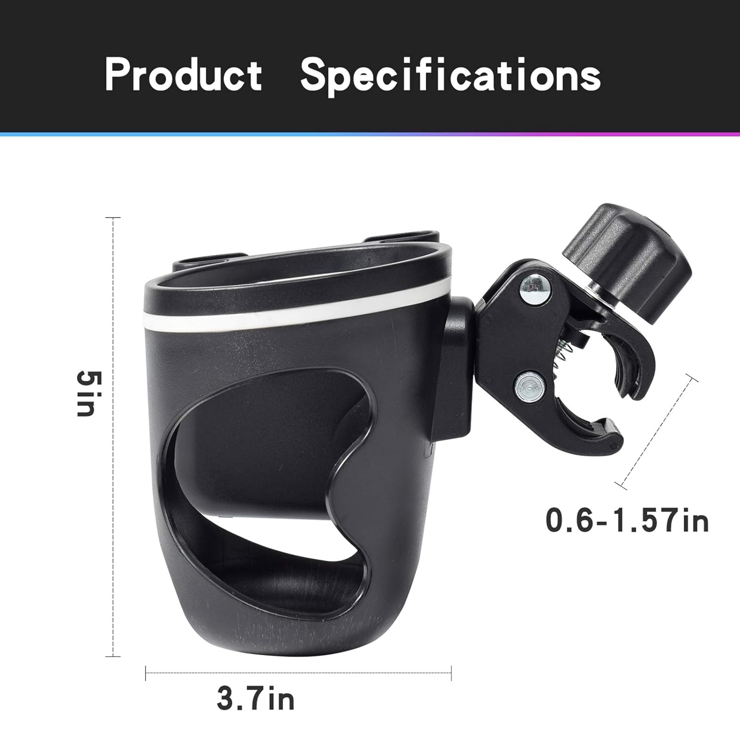 Eucredy Stroller Cup Holder, Universal Bike Cup Holder with Cell Phone Holder, 360 Degrees Rotation Bottle Holder, Adjustable Drink Holder for Bicycle, Pushchair, Wheelchair, Walker, Buggy: Baby