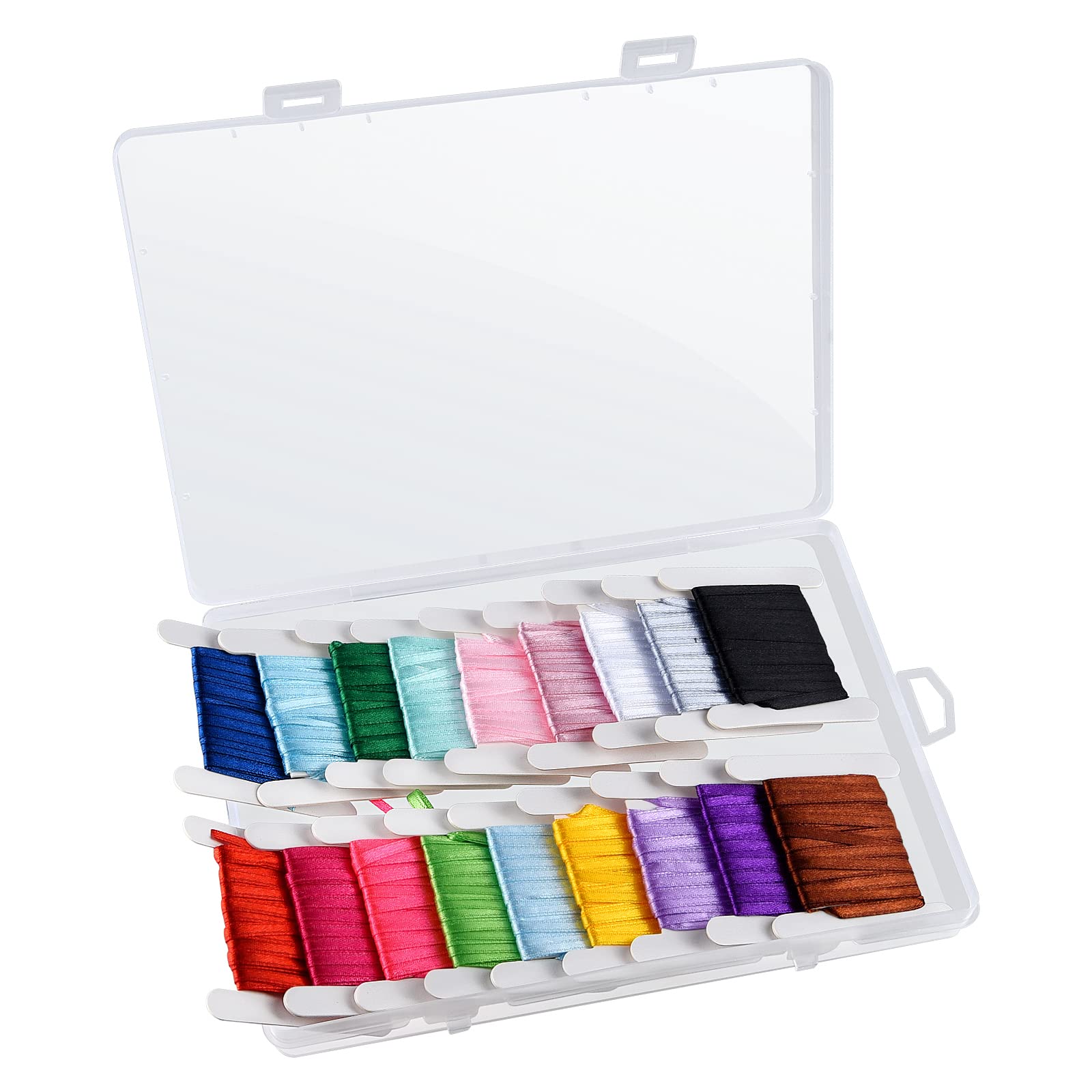 ASTARON 3mm x 4m x 18 Colors Colorful Satin Ribbons Bundle Assorted Ribbon Double face Thin Ribbon for Embellishment, Hair Bow, Sewing, Craft, Junk journalling, Christmas Decoration