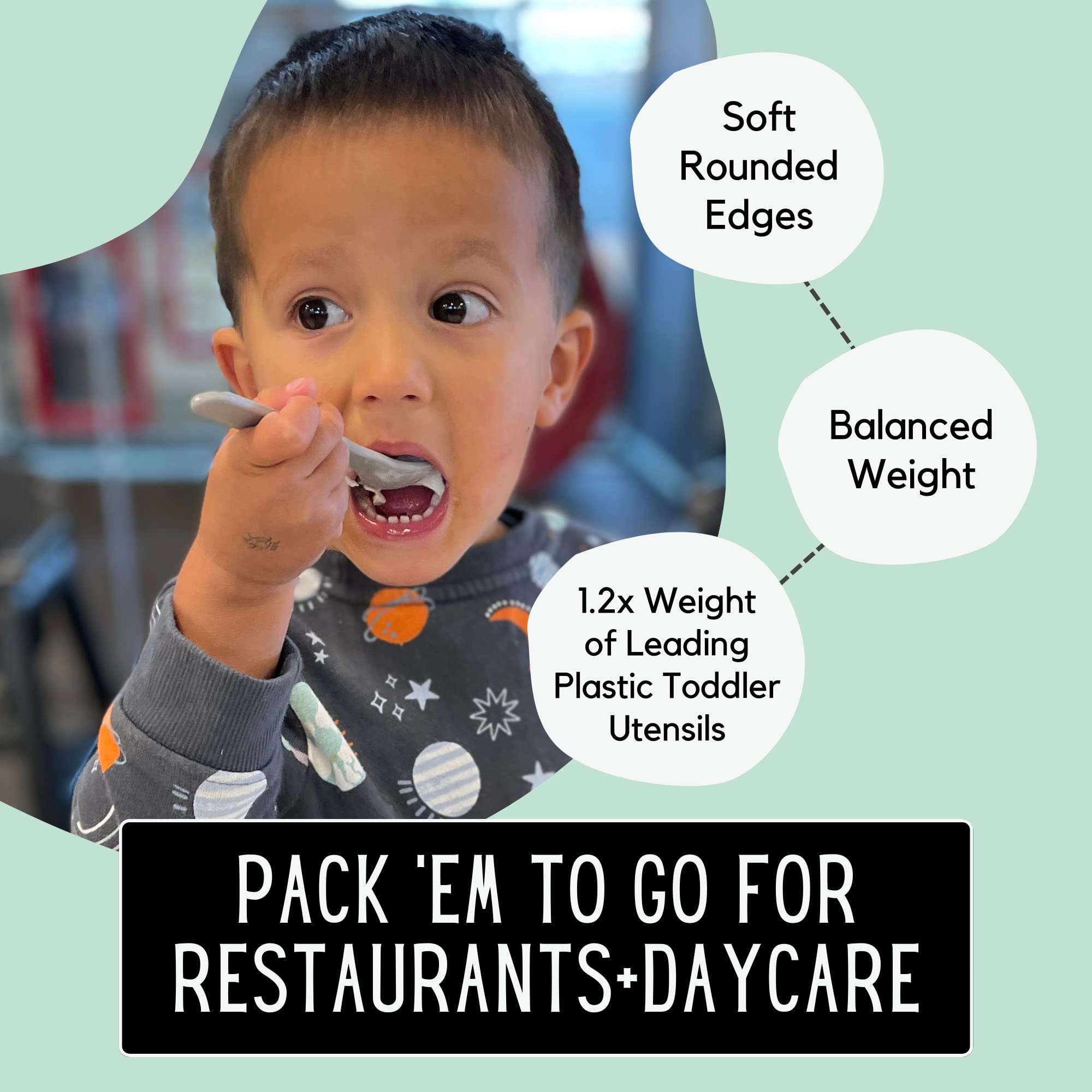 THEO'S Restaurant Rockstar Baby Led Weaning Bundle with 100% Disposable and Non-toxic Utensils and Placemats
