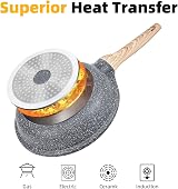 ZUOFENG Non Stick Frying Pan 24cm Induction Granite Stone Coating view 6