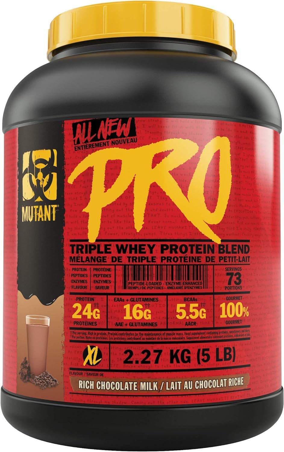 Mutant Pro – Triple Whey Protein Supplement – Time-Released for Enhanced Amino Acid Absorption – 2.27 kg – Rich Chocolate Milkshake