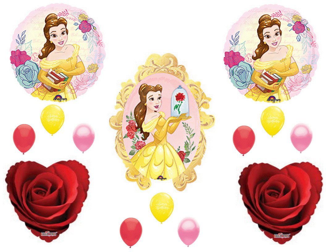 Balloons Beauty And The Beast Red Rose Birthday Party Balloons Decoration Supplies Movie C And S Party Supply Nordicid Com