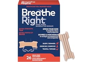 Breathe Right Nasal Strips, Extra Strength, Tan, Drug-Free Snoring Solution & Nasal Congestion Relief Caused by Colds & Aller