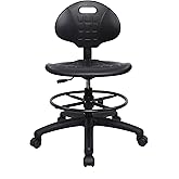 TAKE UR SEAT&reg; Polyurethane Drafting Lab Stool Chair, 18" Adjustable Footring, 8" Adjustable Height, 450 lbs seat Capacity, Heavy Duty, Shipped Within 24 Hours Med. Bench Height(Standard Caster)