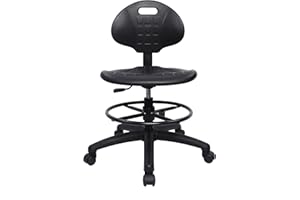TAKE UR SEAT® Polyurethane Drafting Lab Stool Chair, 18" Adjustable Footring, 8" Adjustable Height, 450 lbs seat Capacity, Heavy Duty, Shipped Within 24 Hours Med. Bench Height(Standard Caster)